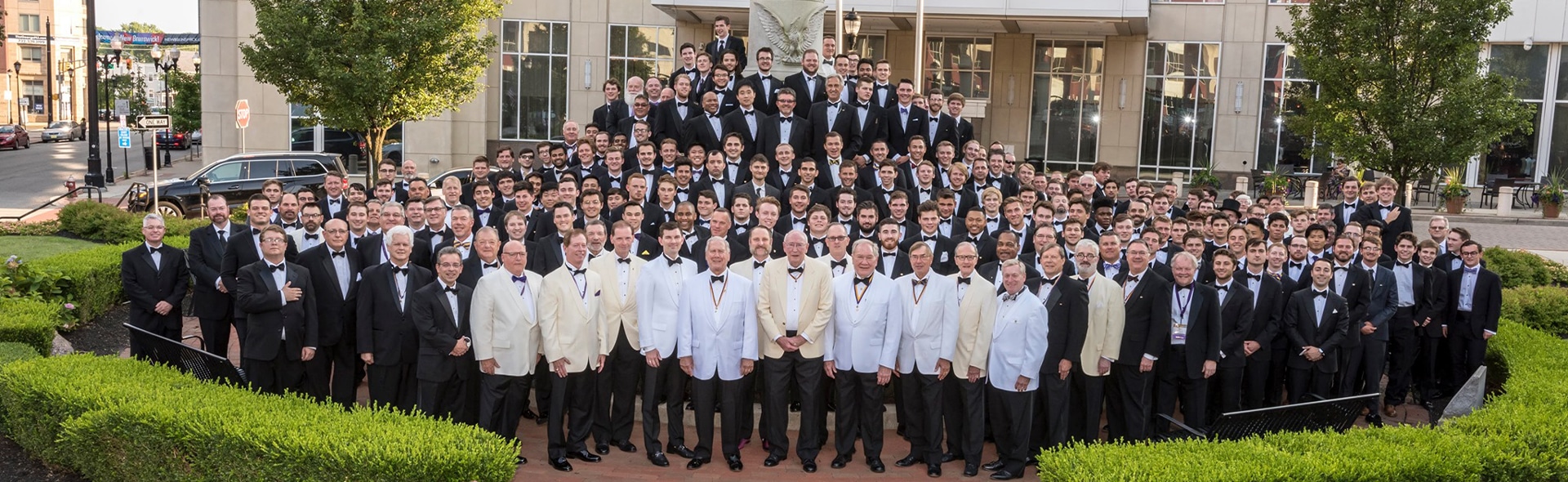 Chi Psi Fraternity Outside a Building