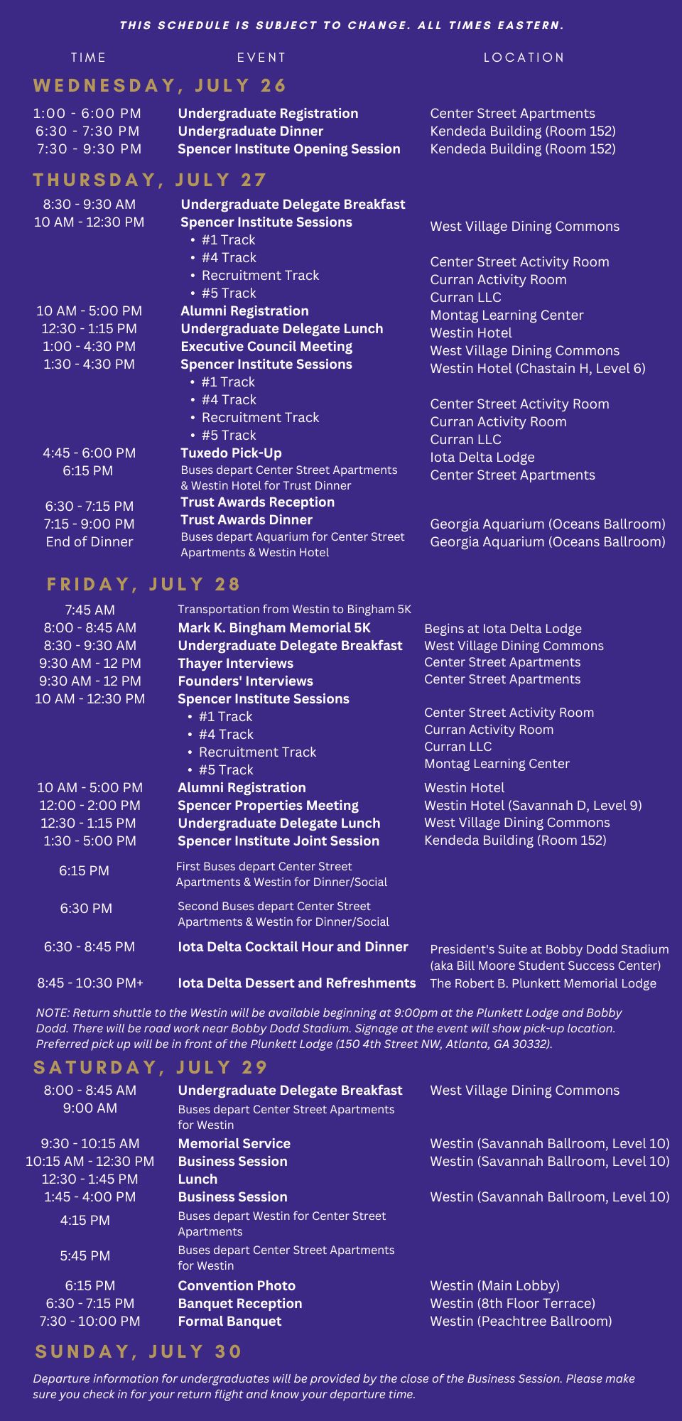 FINAL 182nd Convention Schedule